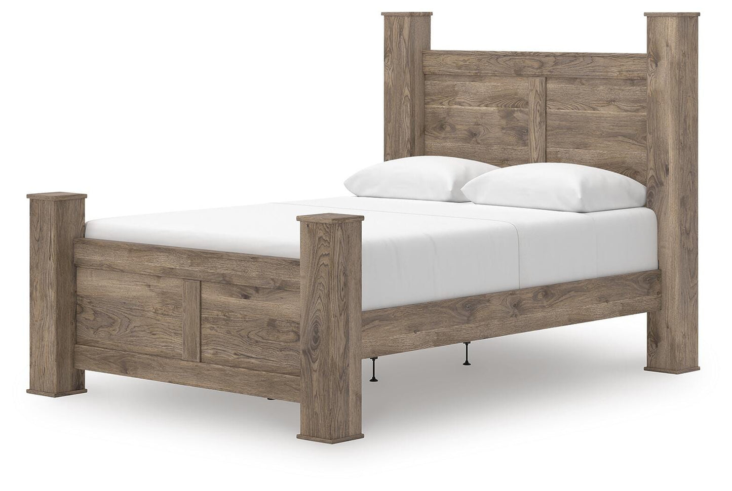 Rusticott Queen Poster Bed, Dresser, Mirror and Nightstand Signature Design by Ashley® Bedroom