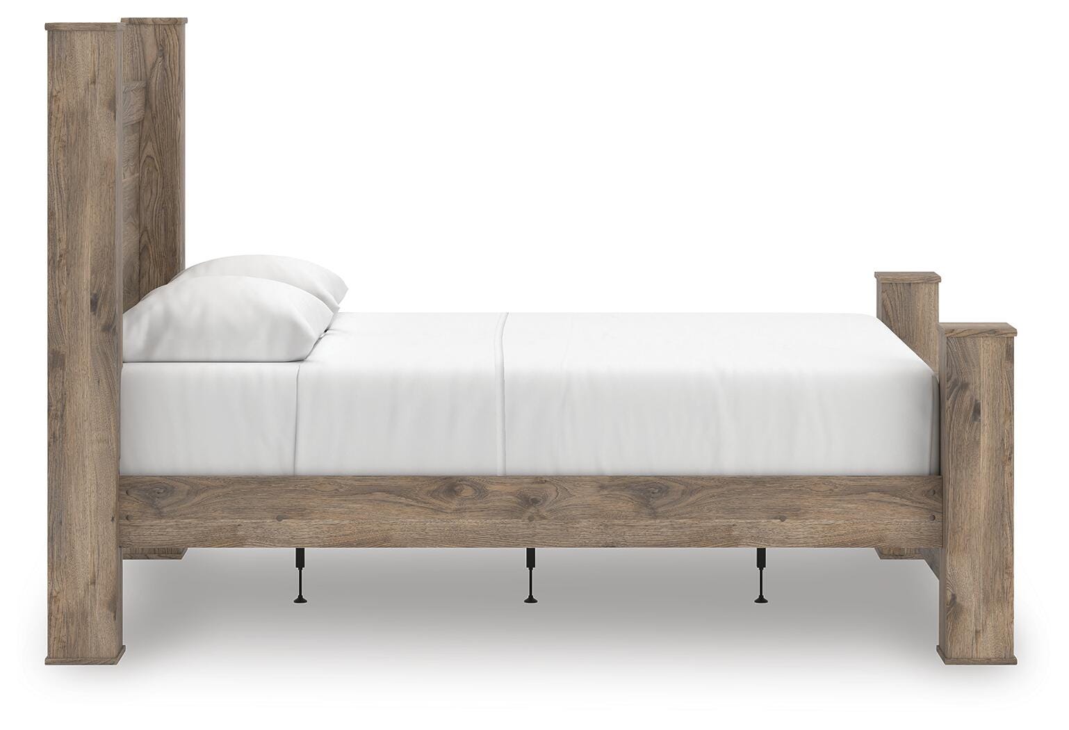 Rusticott Queen Poster Bed, Dresser, Mirror and Nightstand Signature Design by Ashley® Bedroom