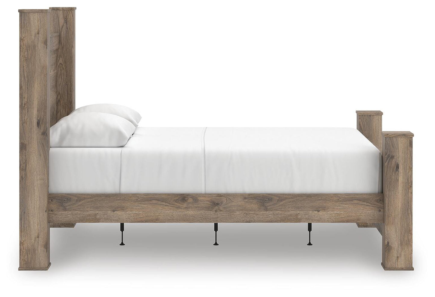 Rusticott Queen Poster Bed, Dresser, Mirror and Nightstand Signature Design by Ashley® Bedroom