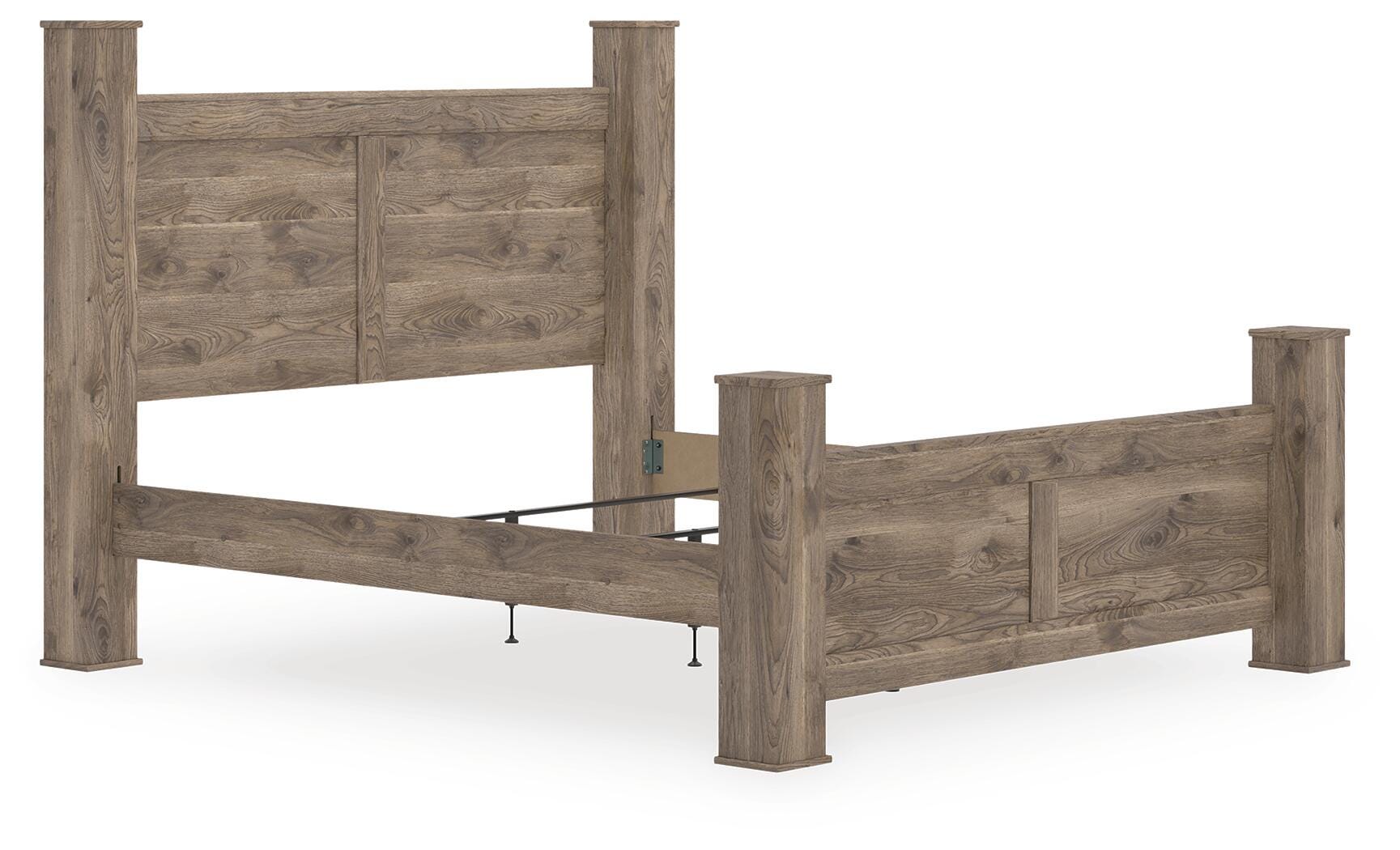 Rusticott King Poster Bed, Dresser, Mirror and Nightstand Signature Design by Ashley® Bedroom