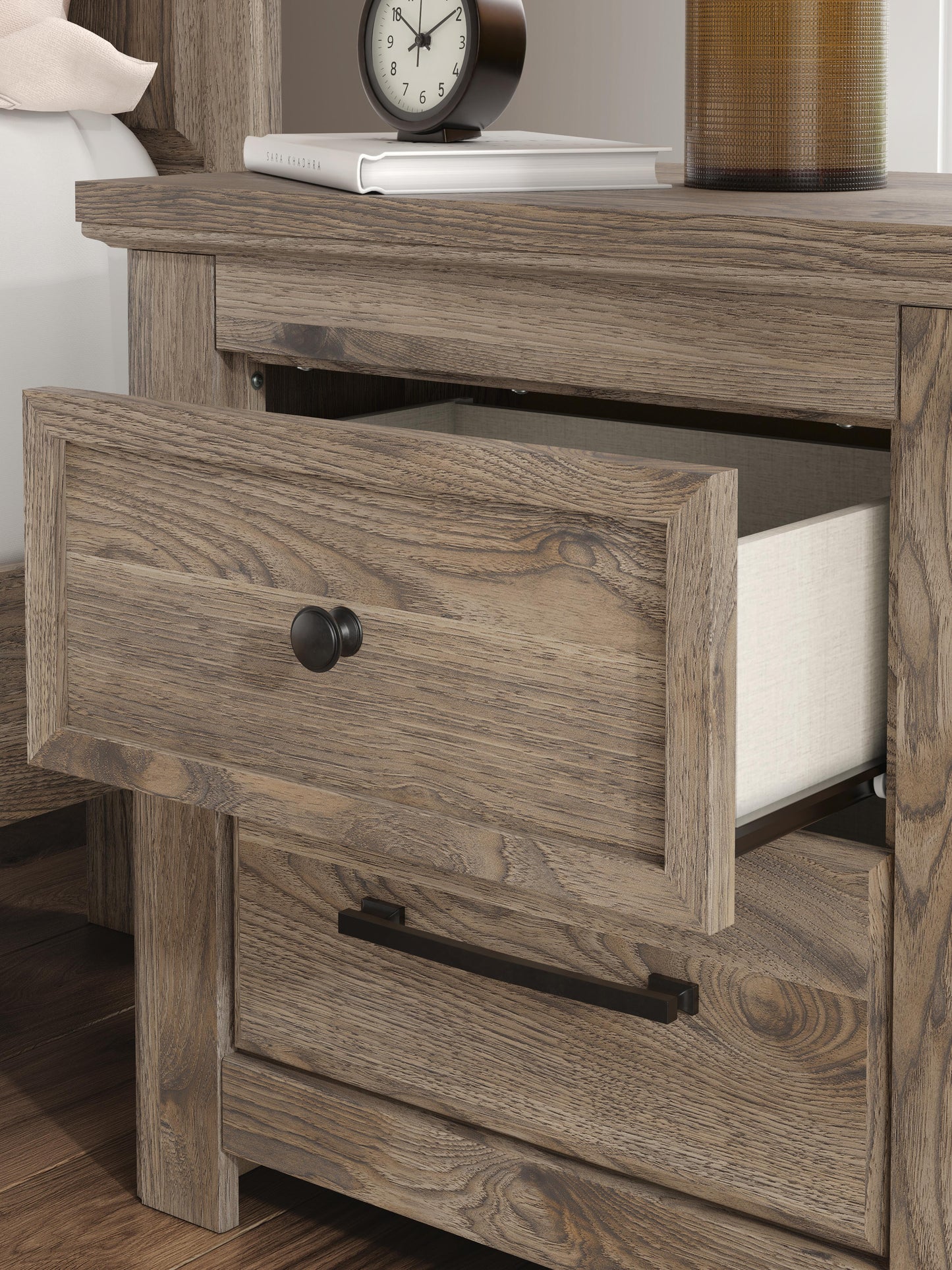 Rusticott King Poster Bed, Dresser, Mirror and Nightstand Signature Design by Ashley® Bedroom