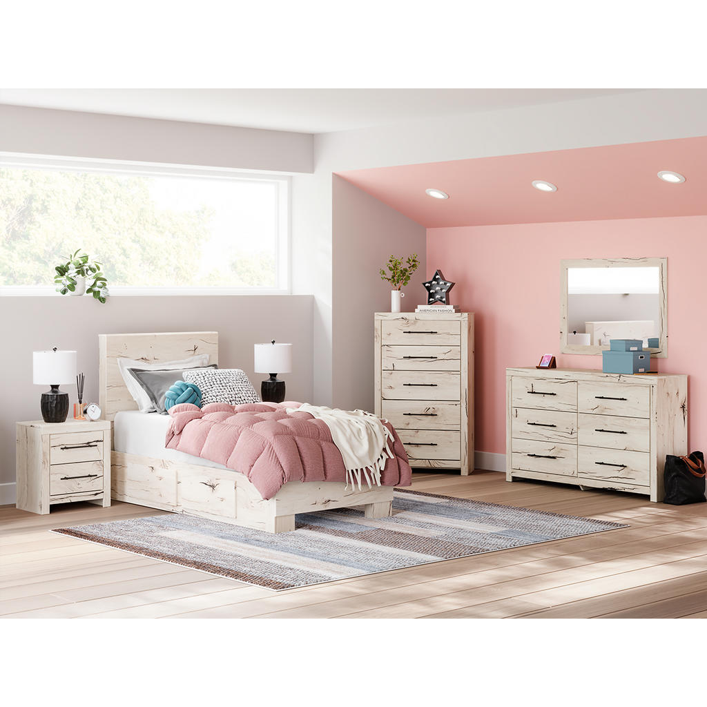 Lawroy Twin Panel Bed with Storage, Dresser and Mirror Signature Design by Ashley® Uncategorized