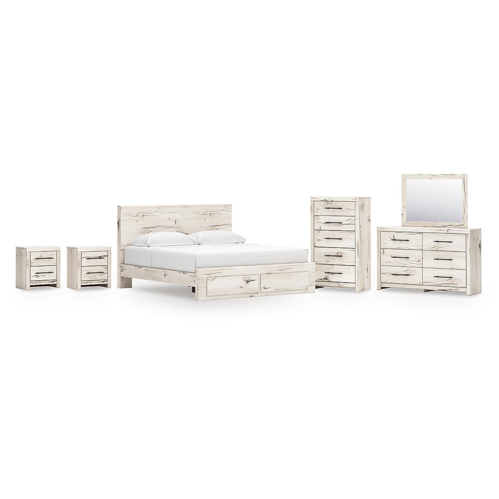 Lawroy King Panel Storage Bed, Dresser, Mirror, Chest and 2 Nightstands Signature Design by Ashley® Uncategorized