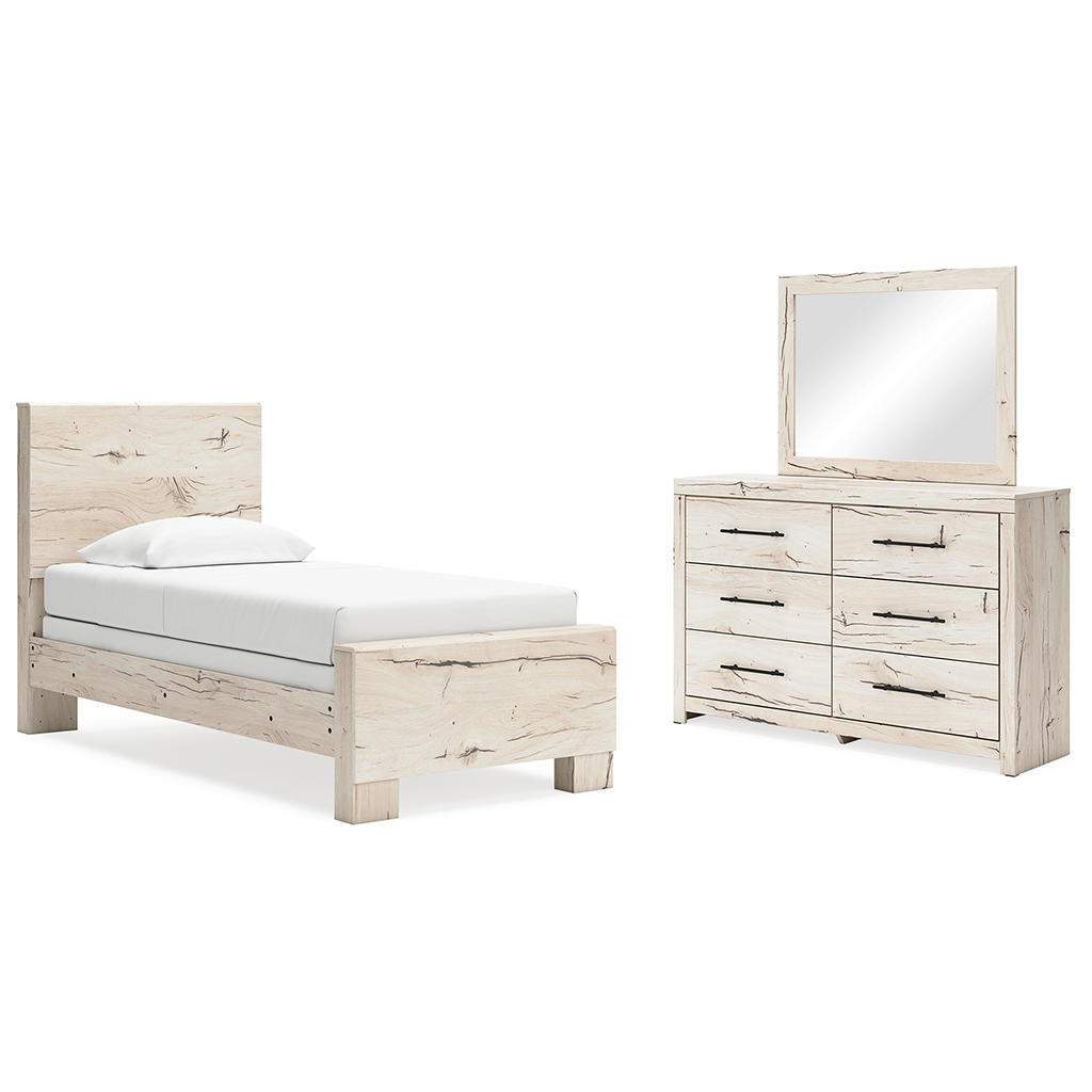 Lawroy Twin Panel Bed, Dresser and Mirror Benchcraft® Uncategorized