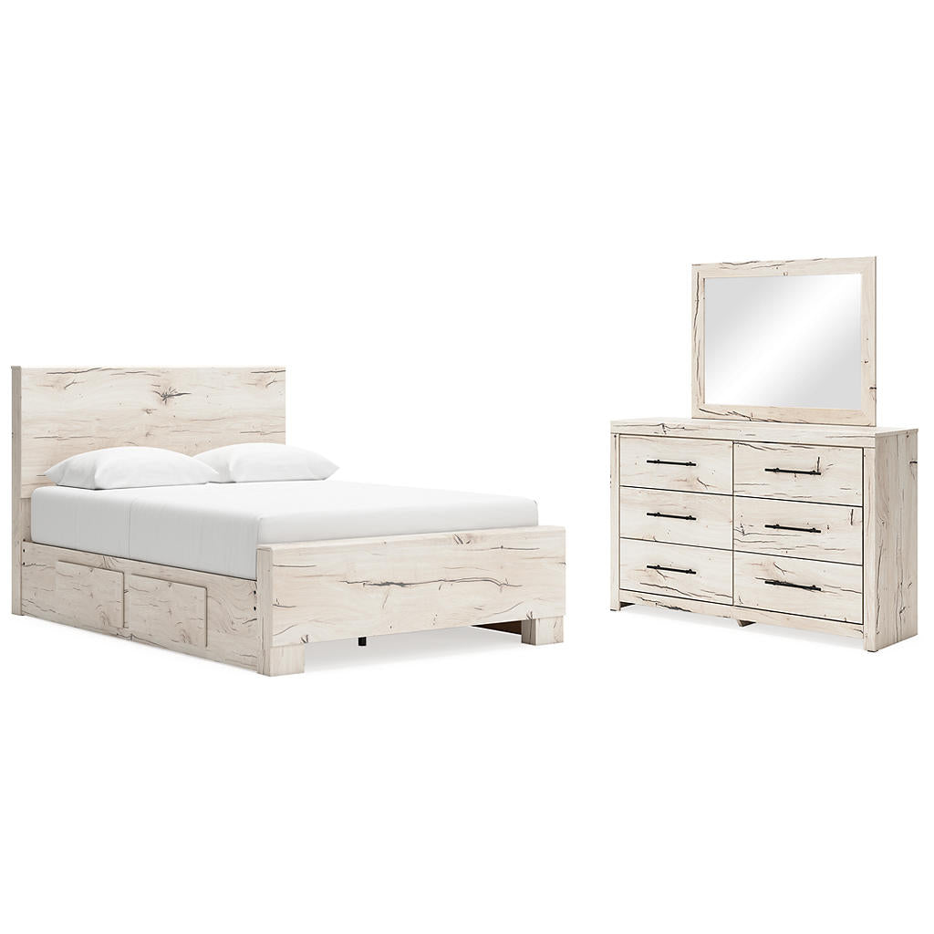 Lawroy Queen Panel Bed with Storage, Dresser and Mirror Signature Design by Ashley® Uncategorized