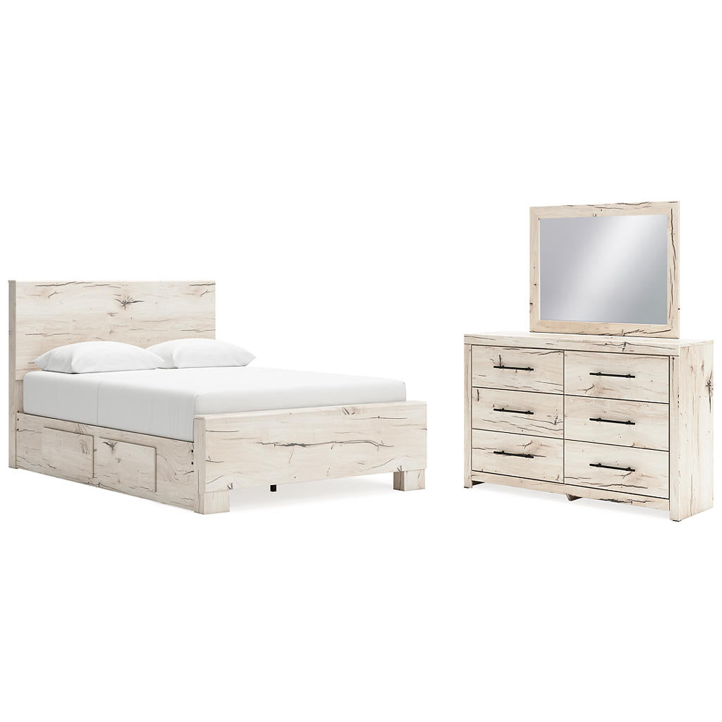 Lawroy Queen Panel Bed with Storage, Dresser and Mirror Signature Design by Ashley® Uncategorized