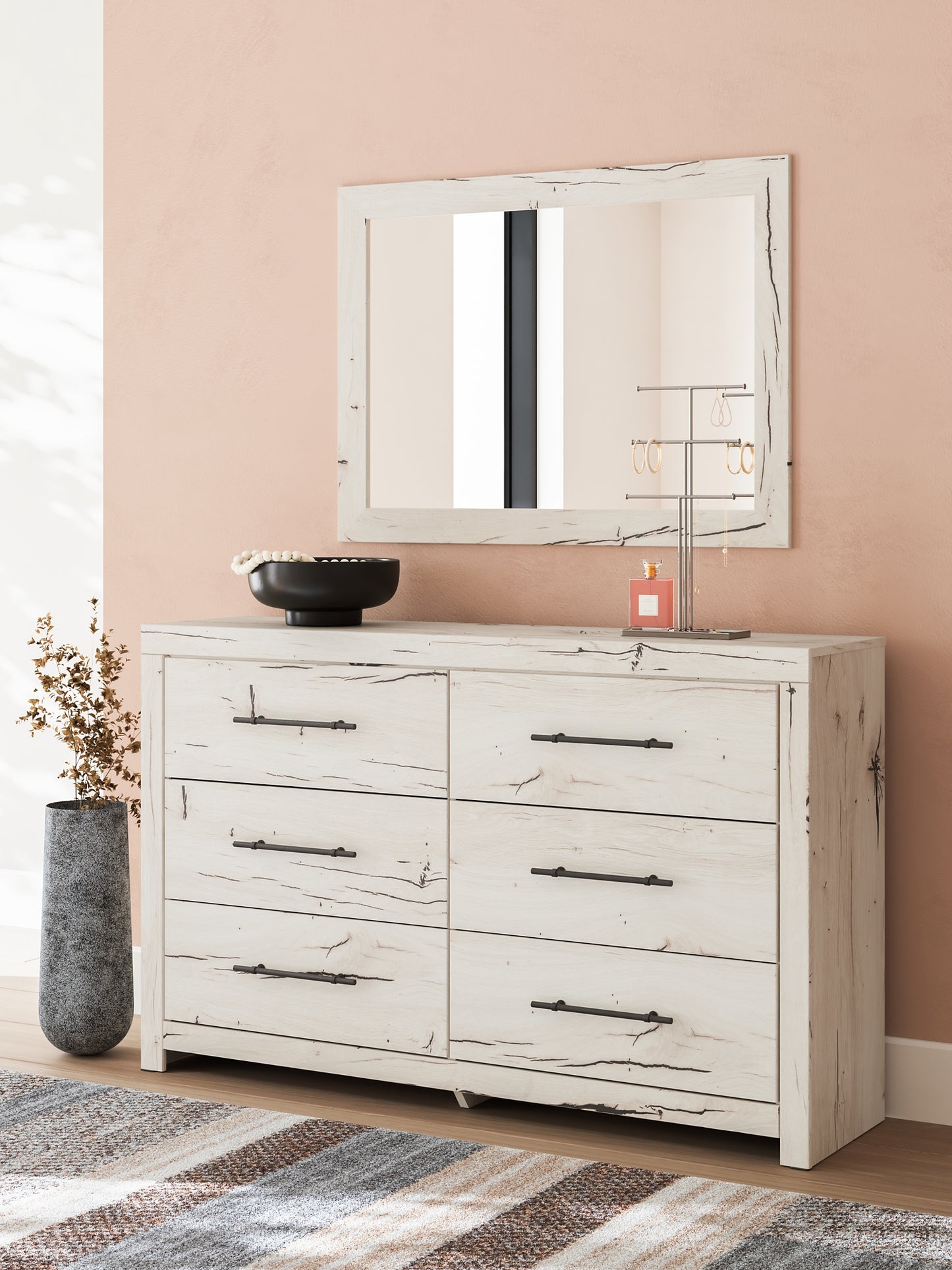 Lawroy Twin Panel Headboard, Dresser and Mirror