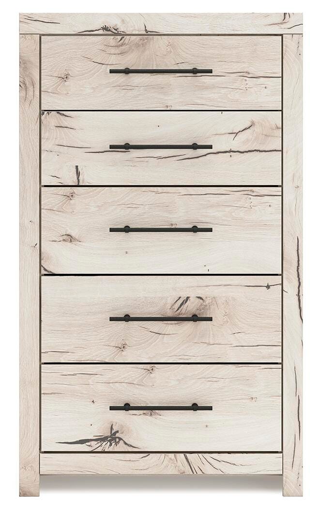 Lawroy Queen Panel Storage Bed, Dresser, Mirror, Chest and Nightstand