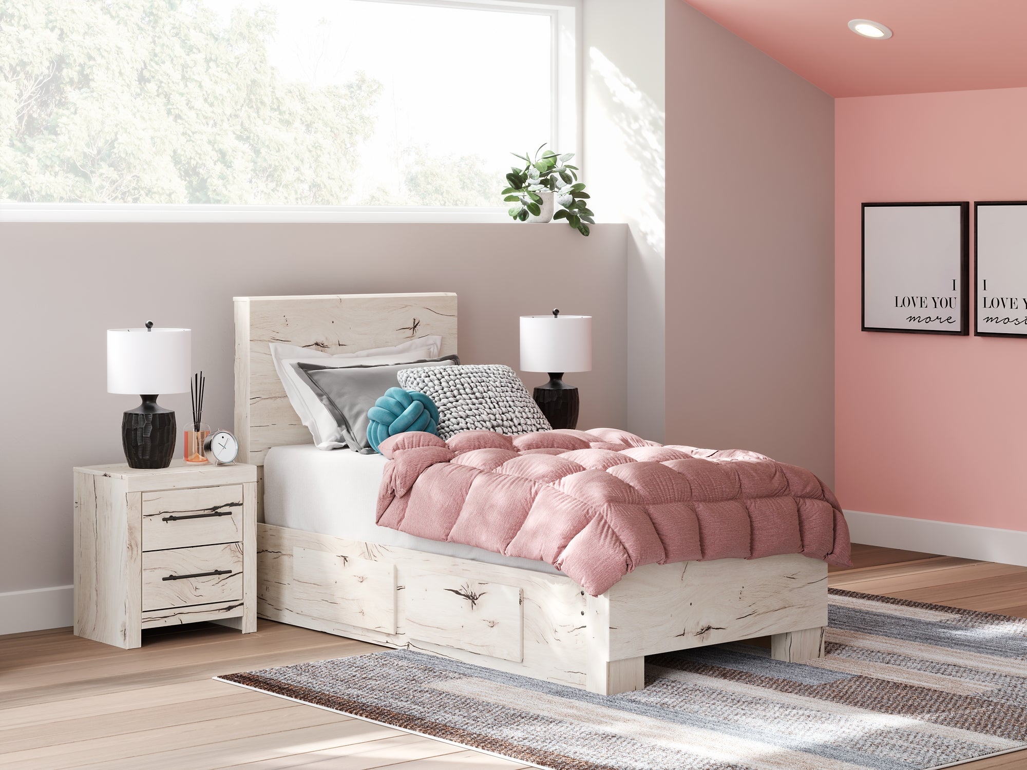 Lawroy Twin Panel Bed with Storage and Nightstand Signature Design by Ashley® Uncategorized