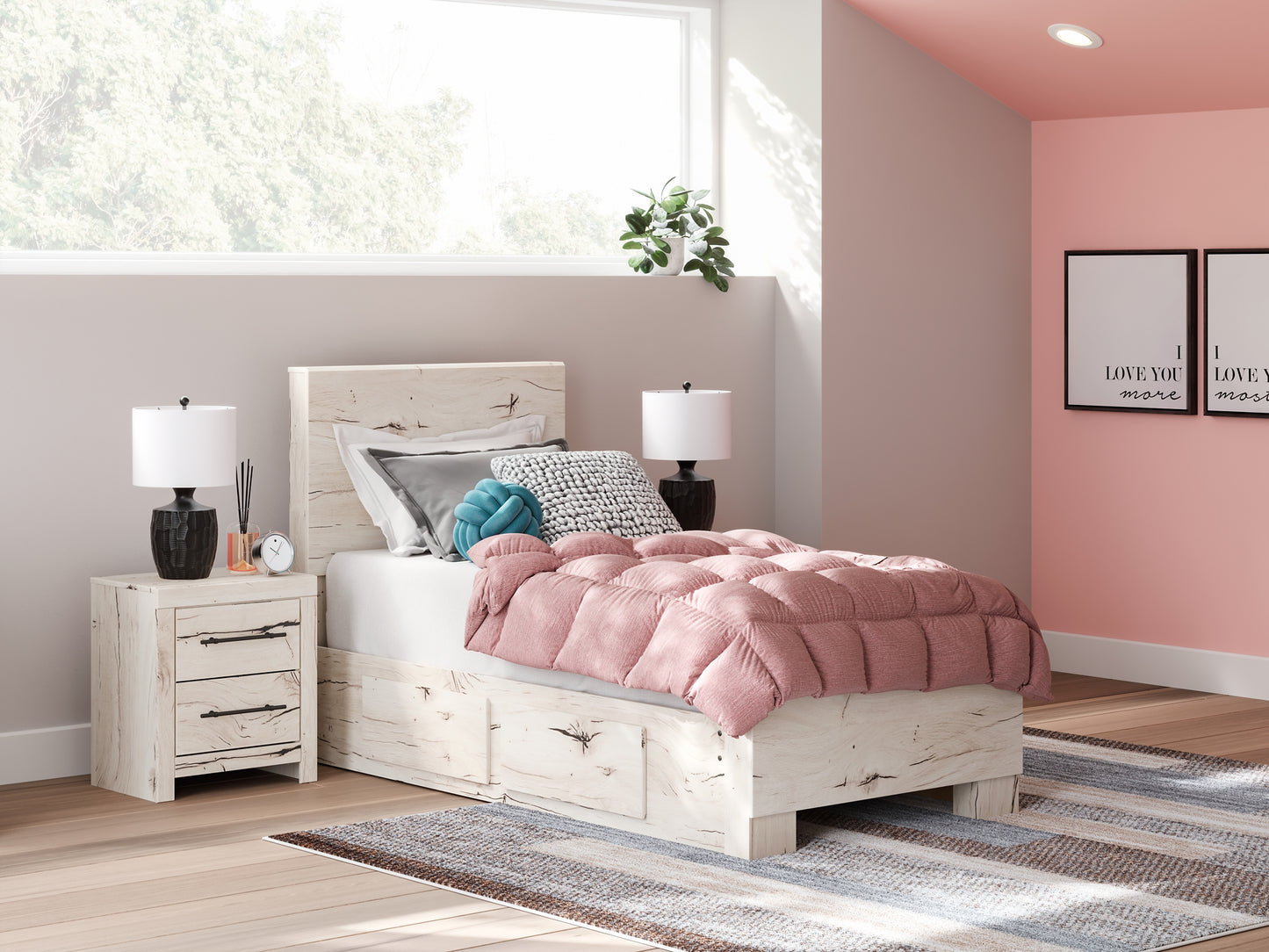 Lawroy Twin Panel Bed with Storage and Nightstand Signature Design by Ashley® Uncategorized