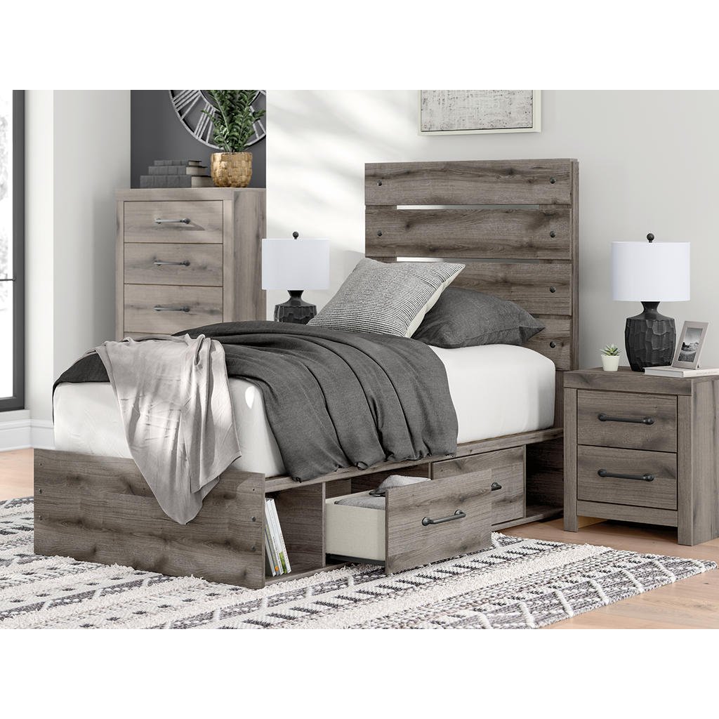 Graystorm Twin Panel Bed with Storage Signature Design by Ashley® Beds