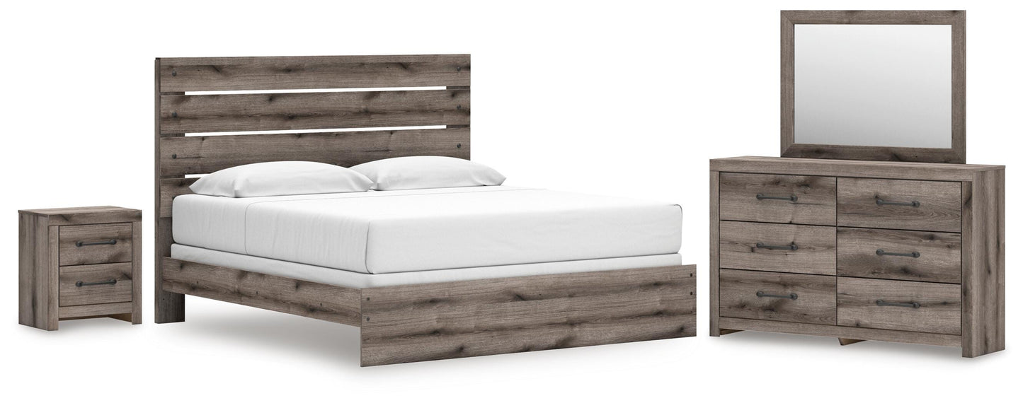 Graystorm King Panel Bed, Dresser, Mirror and Nightstand Signature Design by Ashley® Bedroom