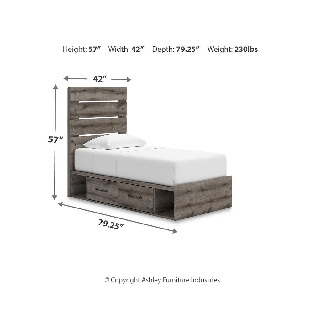 Graystorm Twin Panel Bed with Storage Signature Design by Ashley® Beds