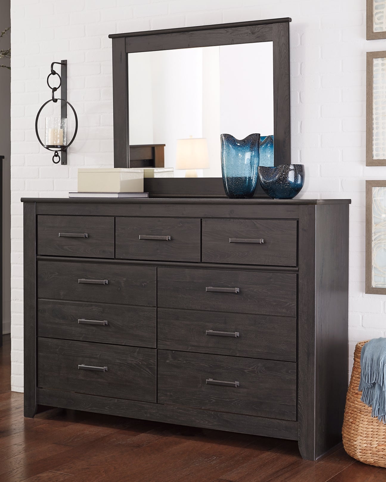 Brinxton King Panel Bed, Dresser, Mirror, Chest and Nightstand