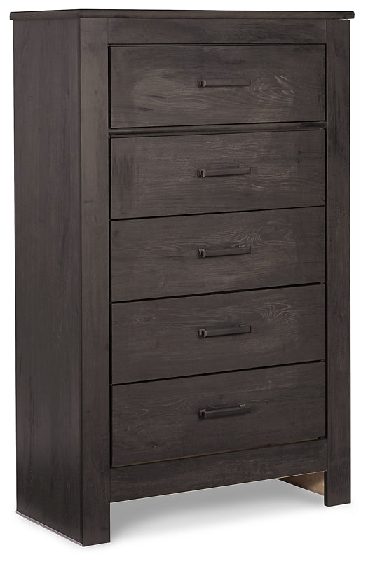 Brinxton Queen Panel Bed, Dresser, Mirror, Chest and Nightstand