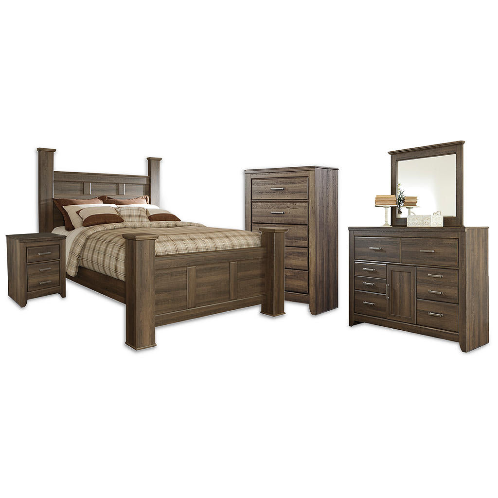 Juararo Queen Poster Bed, Dresser, Mirror, Chest and Nightstand Signature Design by Ashley® Uncategorized