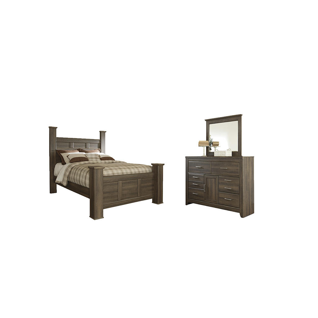 Juararo Queen Poster Bed, Dresser and Mirror Signature Design by Ashley® Uncategorized
