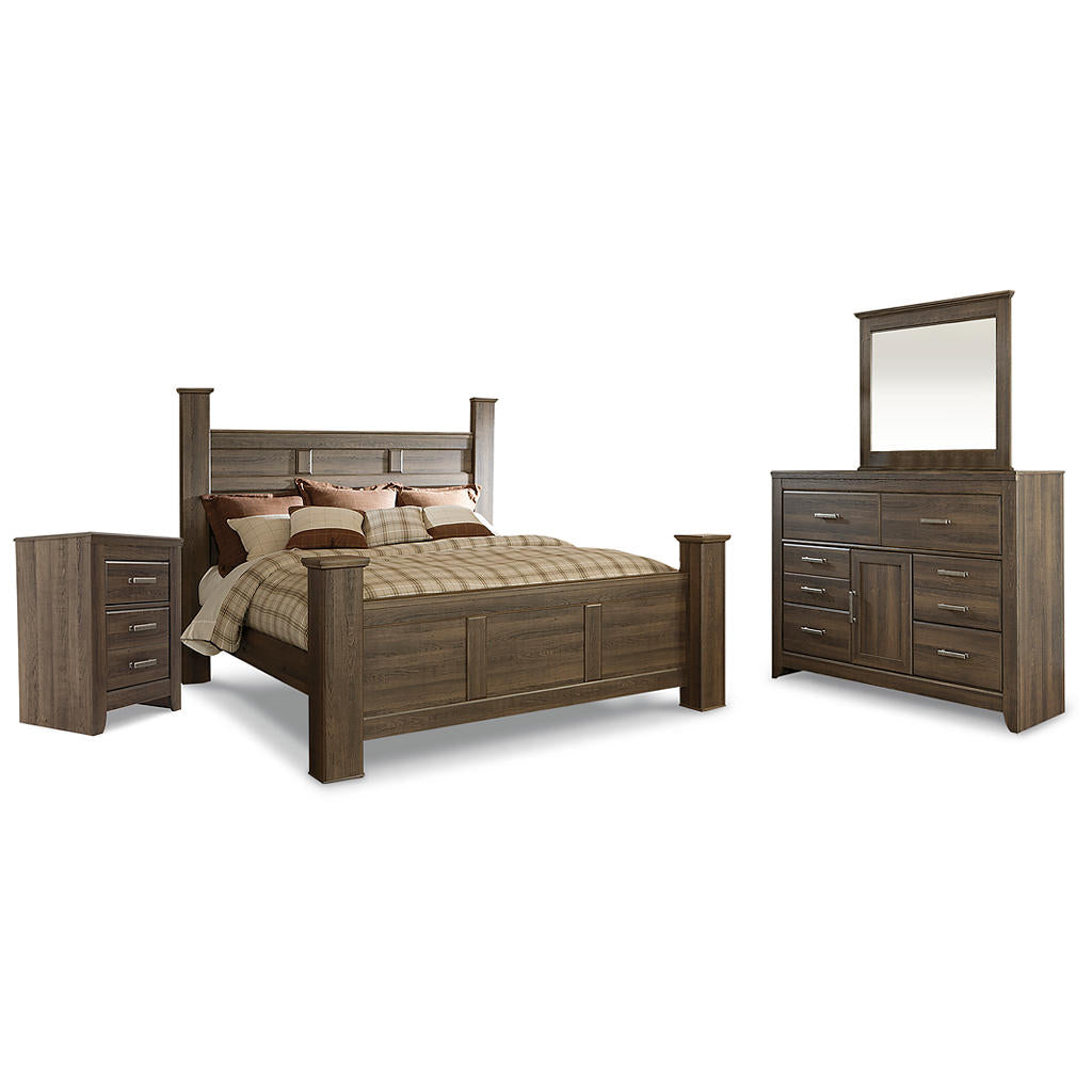 Juararo King Poster Bed, Dresser, Mirror and Nightstand Signature Design by Ashley® Uncategorized