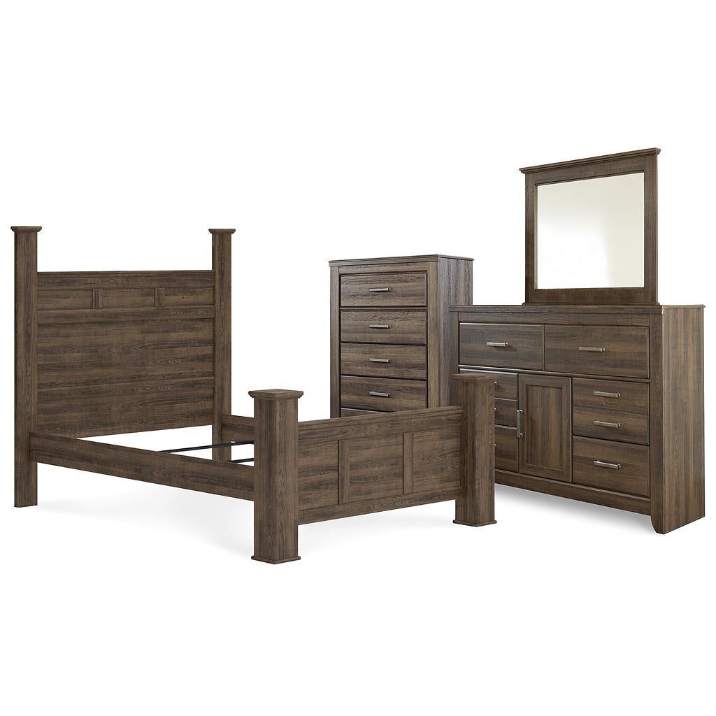 Juararo Queen Poster Bed, Dresser and Mirror Signature Design by Ashley® Uncategorized