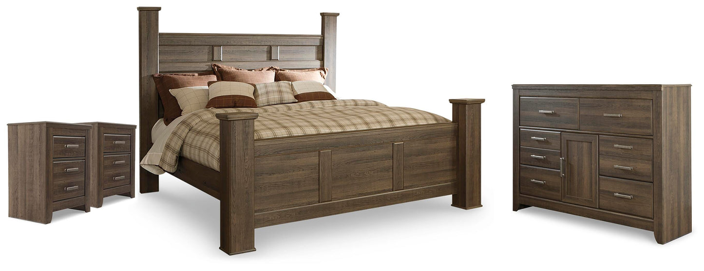 Juararo King Poster Bed, Dresser and 2 Nightstands — 4-Piece Signature Design by Ashley® Bedroom