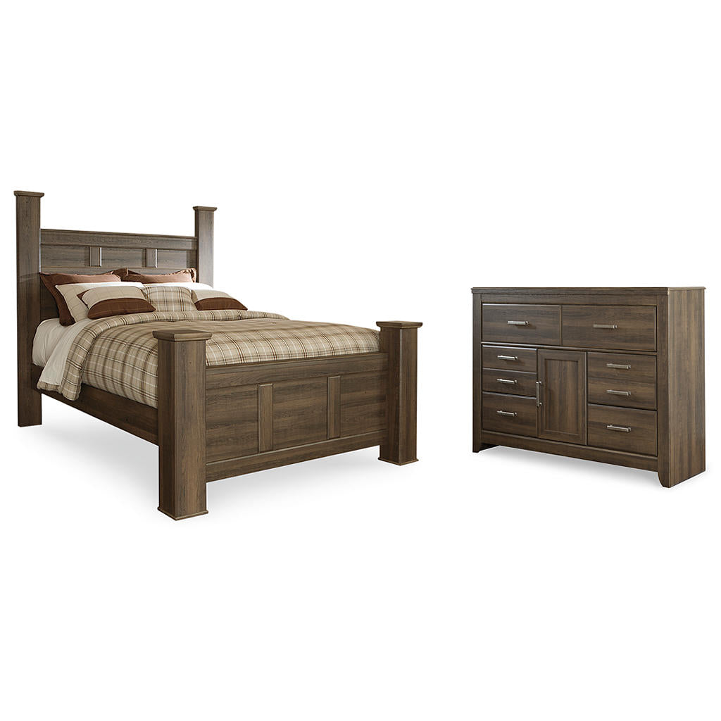 Juararo Queen Poster Bed and Dresser Signature Design by Ashley® Uncategorized