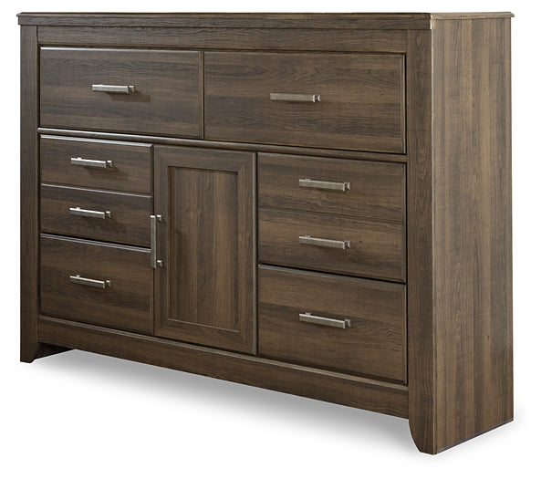 Juararo King Poster Bed, Dresser, Chest and Nightstand