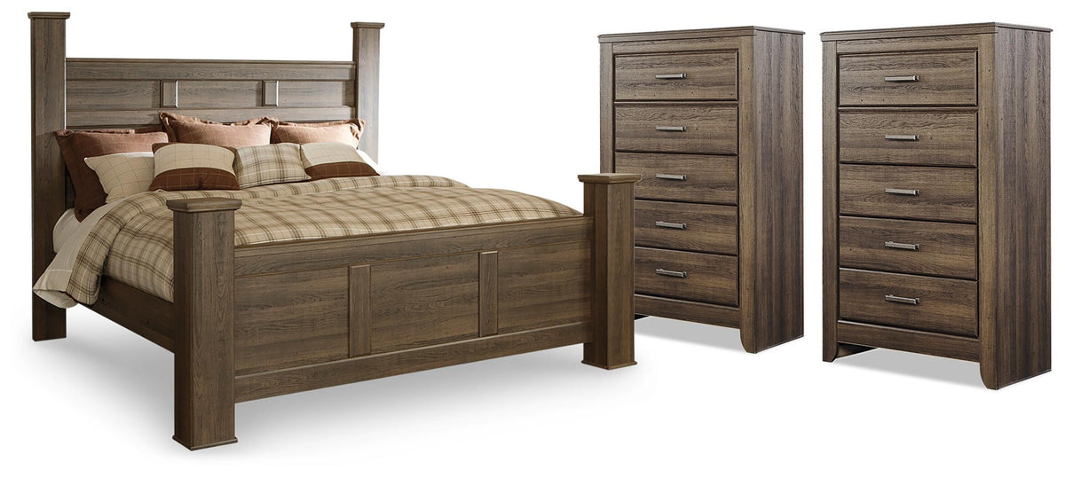 Juararo King Poster Bed and 2 Chests — 3-Piece Set Signature Design by Ashley® Bedroom