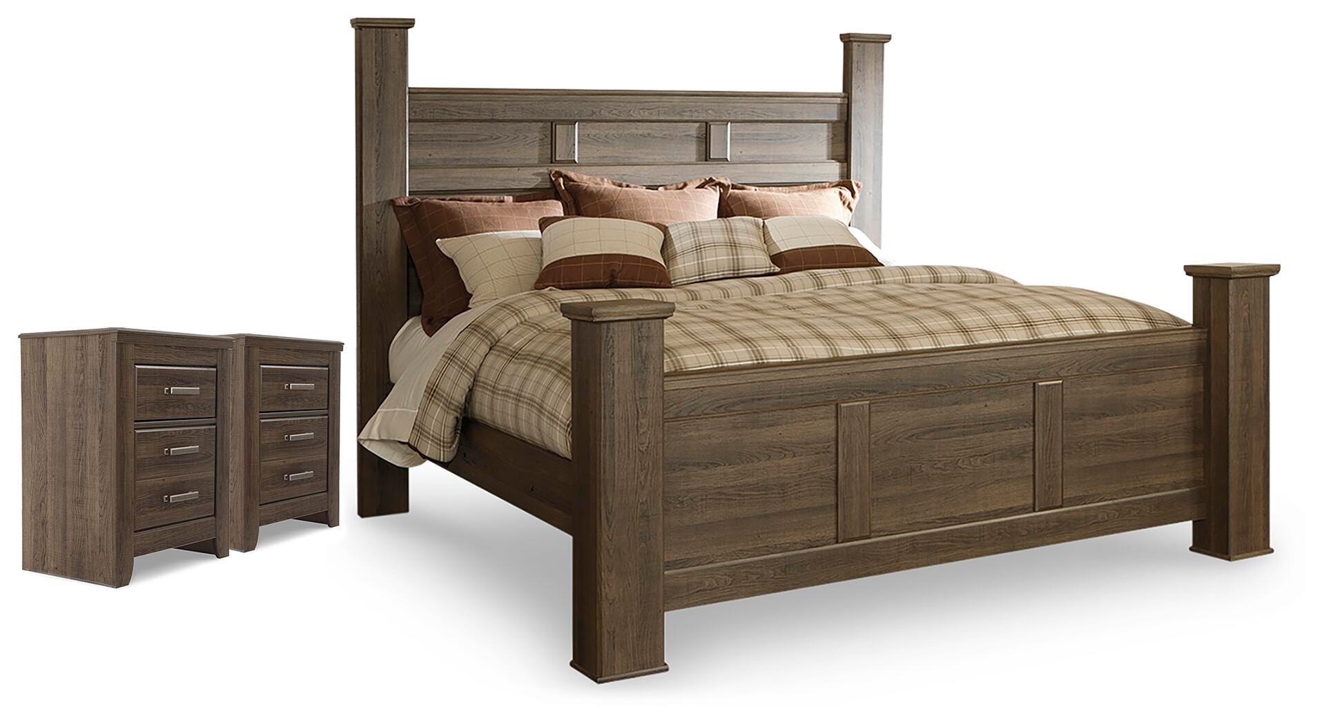 Juararo King Poster Bed and 2 Nightstands — 3-Piece Set Signature Design by Ashley® Bedroom