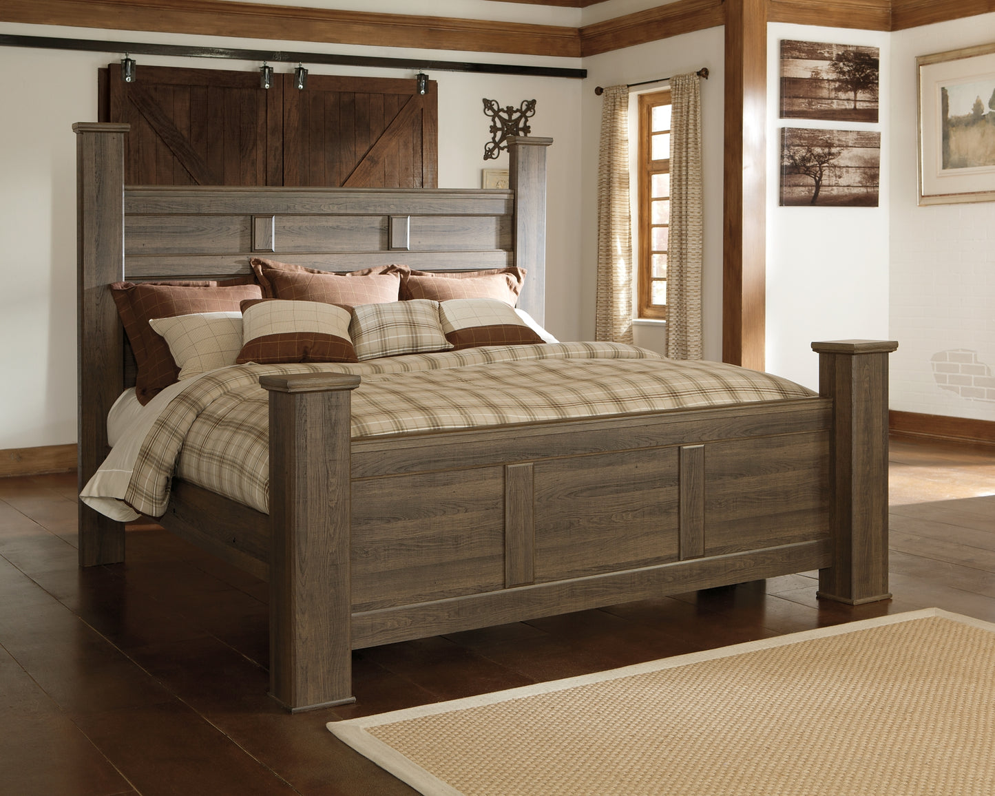 Juararo King Poster Bed, Dresser, Chest and Nightstand