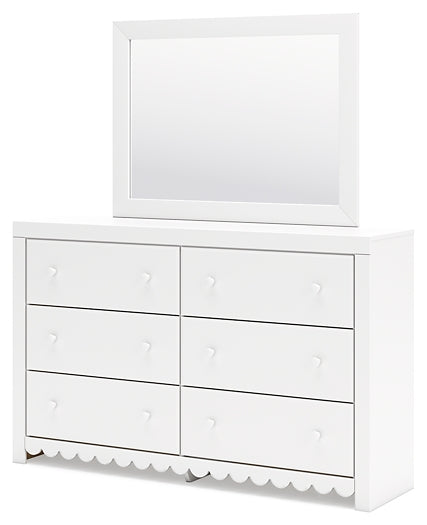 Mollviney Twin Panel Storage Bed, Dresser and Mirror