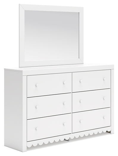 Mollviney Full Panel Bed, Dresser and Mirror