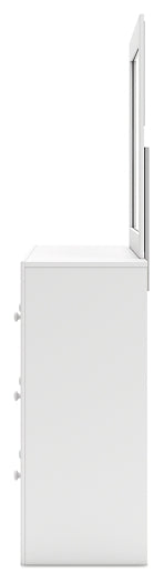 Mollviney Twin Panel Storage Bed with Mirrored Dresser and Chest