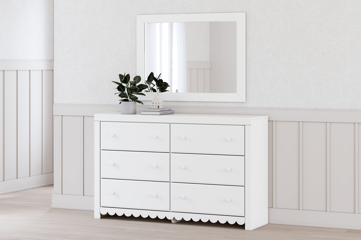 Mollviney Full Panel Bed, Dresser and Mirror