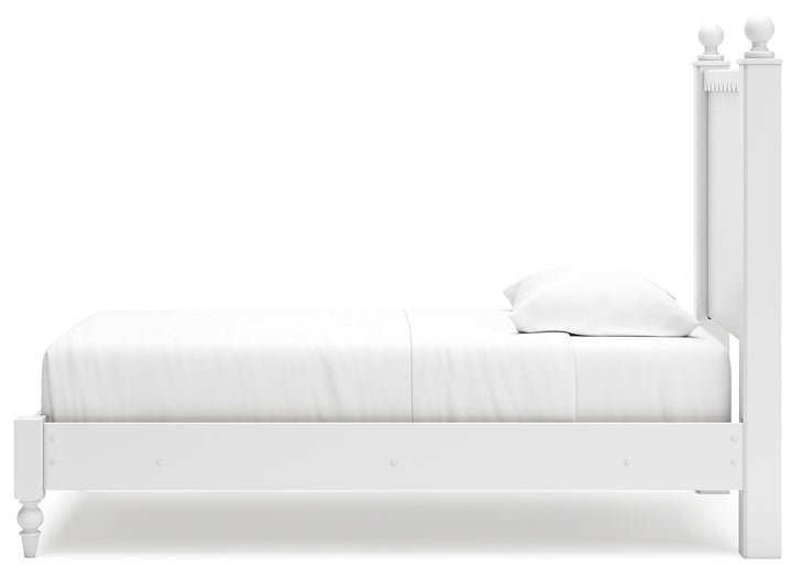 Mollviney Twin Panel Bed with Mirrored Dresser and 2 Nightstands