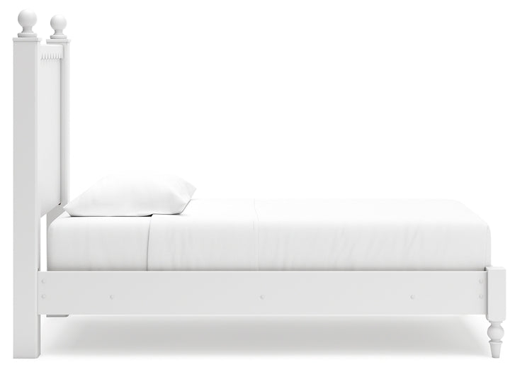 Mollviney Twin Panel Bed with Mirrored Dresser, Chest and Nightstand