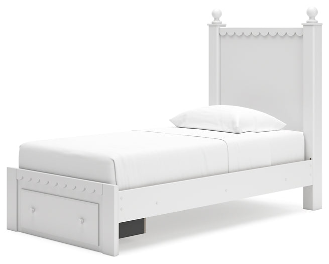 Mollviney Twin Panel Storage Bed, Dresser and Mirror