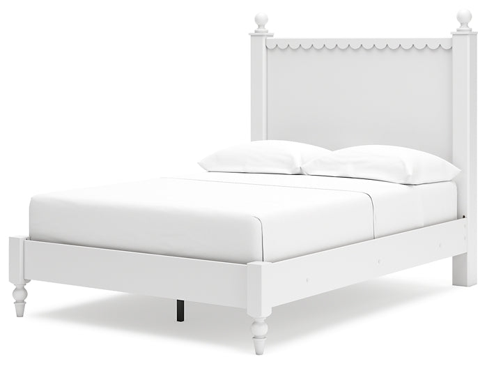 Mollviney Full Panel Bed, Dresser and Mirror