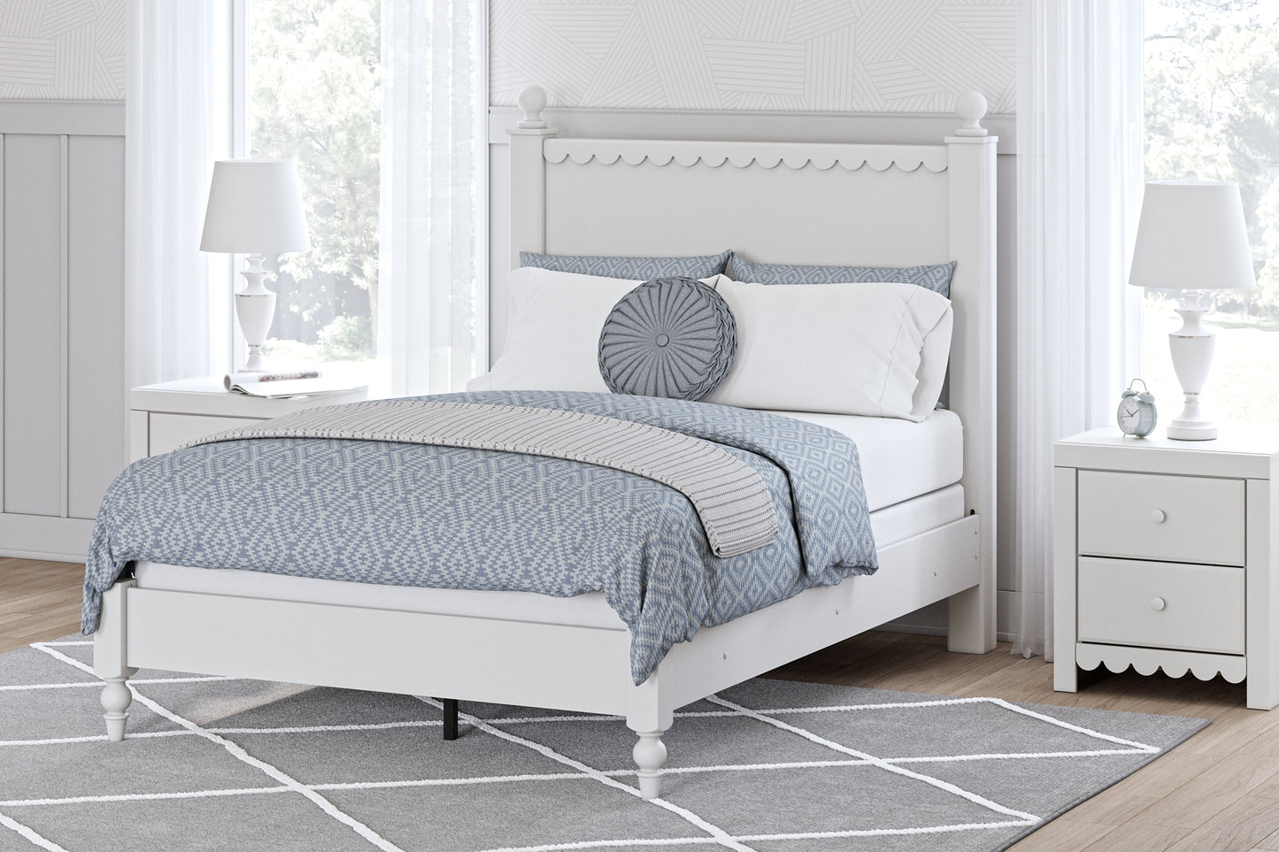 Mollviney Full Panel Bed, Dresser and Mirror