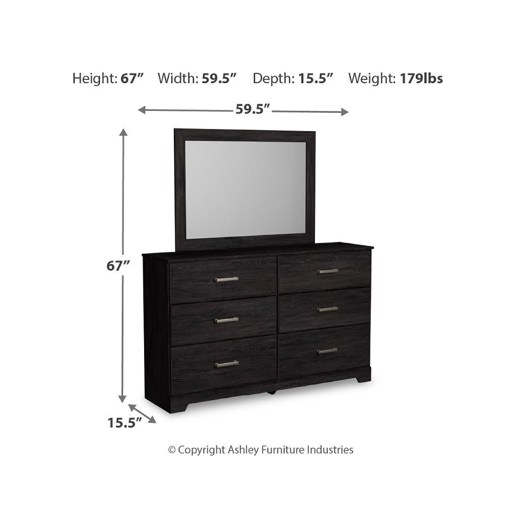 Belachime Dresser and Mirror Set (B1) — Charcoal Signature Design by Ashley® Bedroom