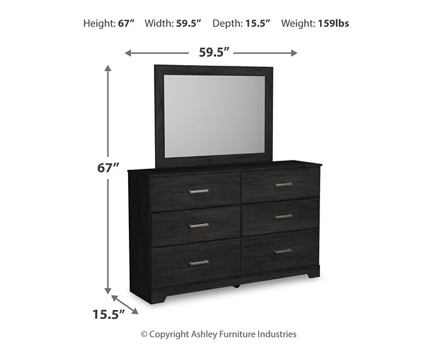 Belachime Twin Panel Bed, Dresser and Mirror