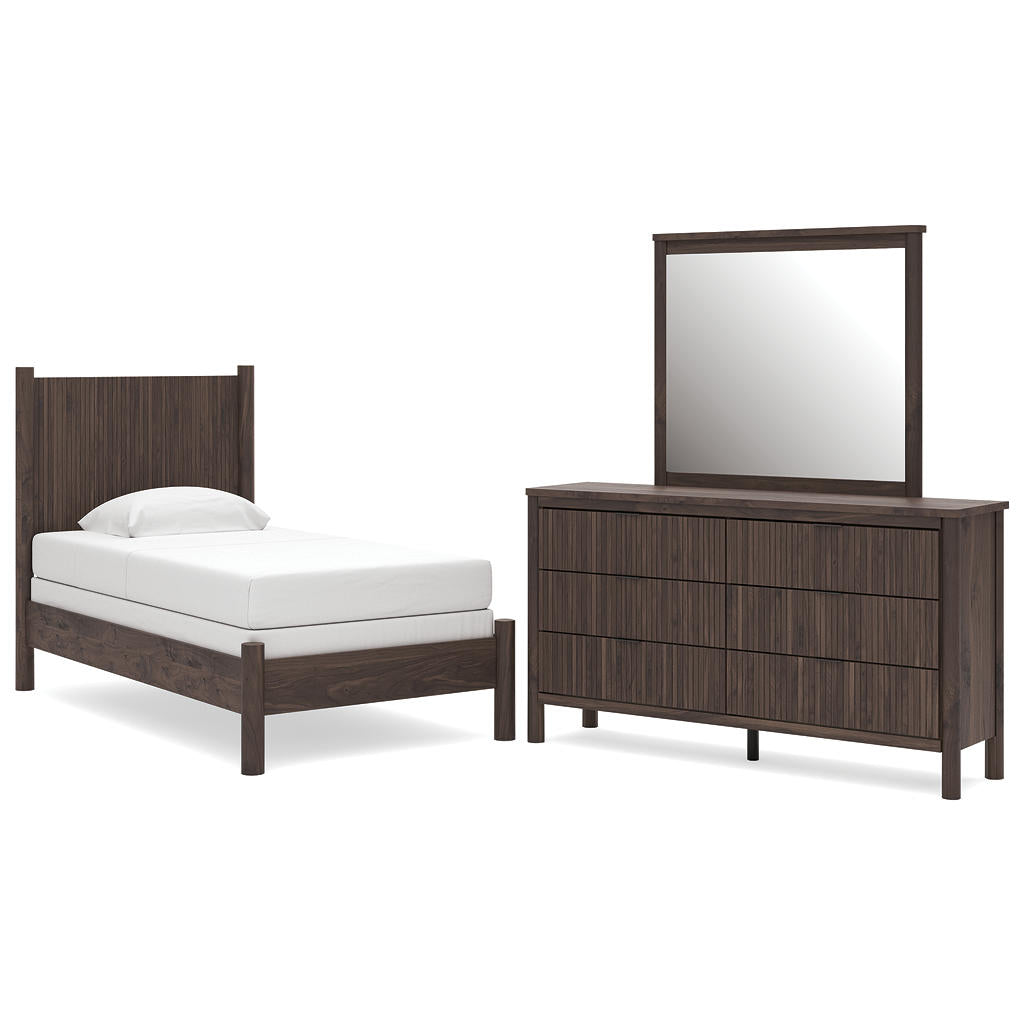 Pamytta Twin Panel Bed, Dresser and Mirror Ashley® Bedroom