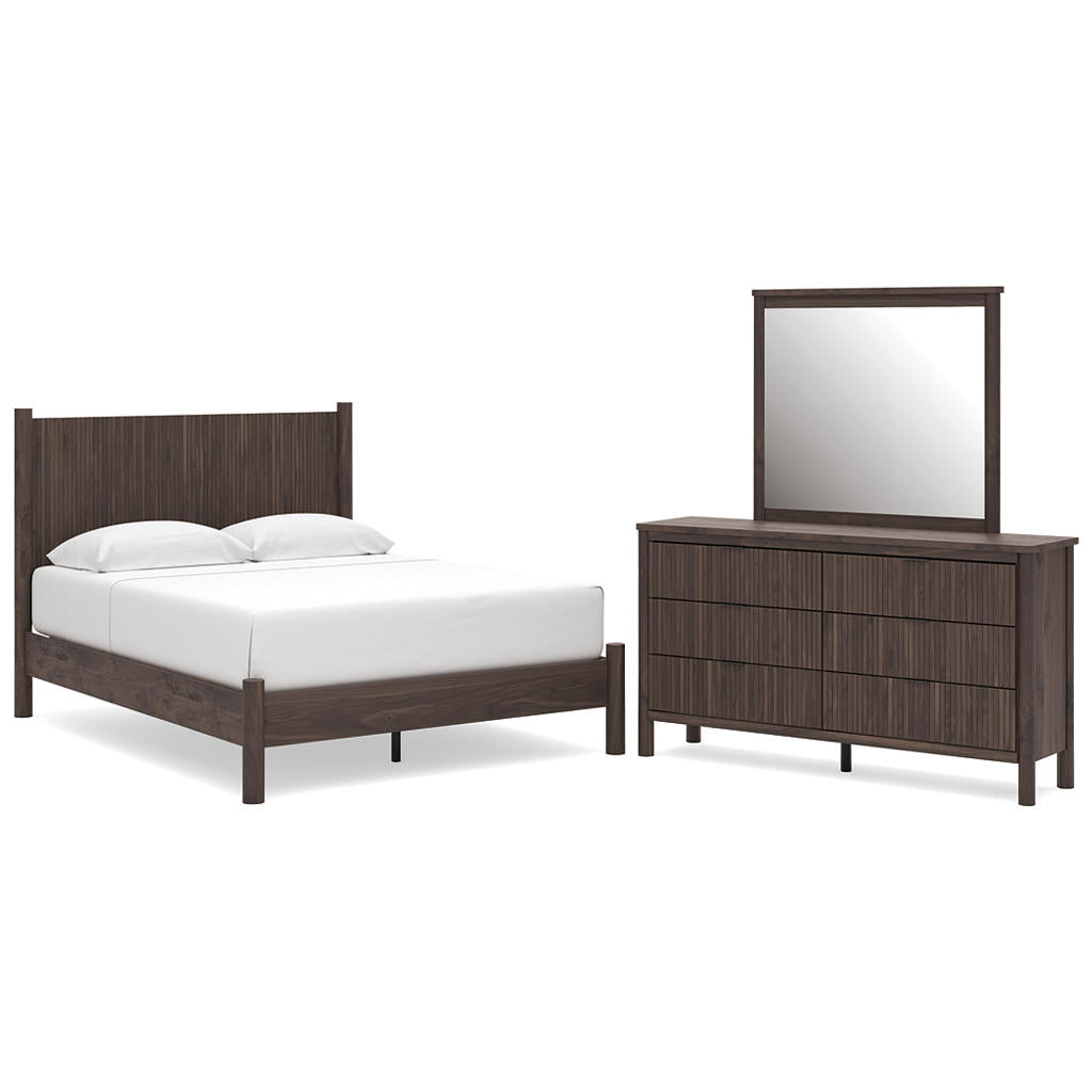 Pamytta Queen Panel Platform Bed, Dresser and Mirror Ashley® Bedroom