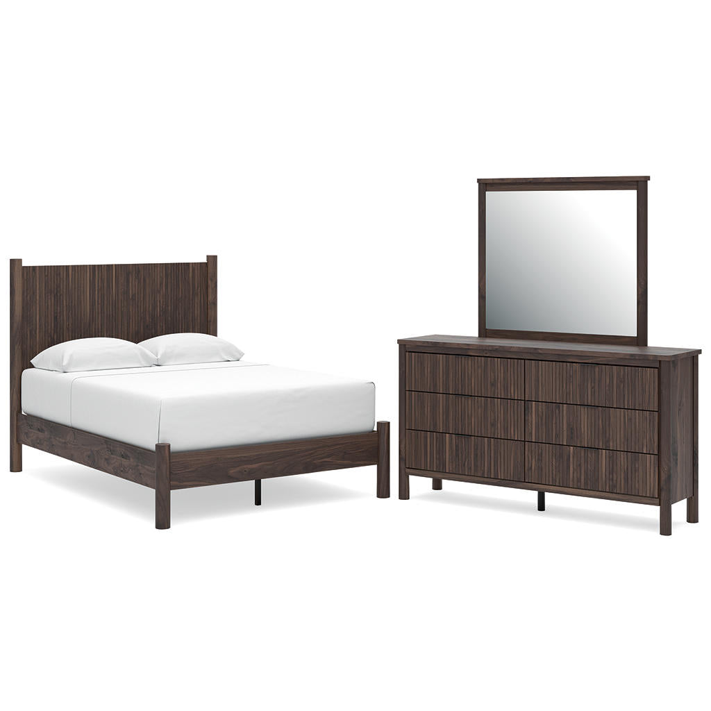 Pamytta Full Panel Platform Bed, Dresser and Mirror Ashley® Bedroom