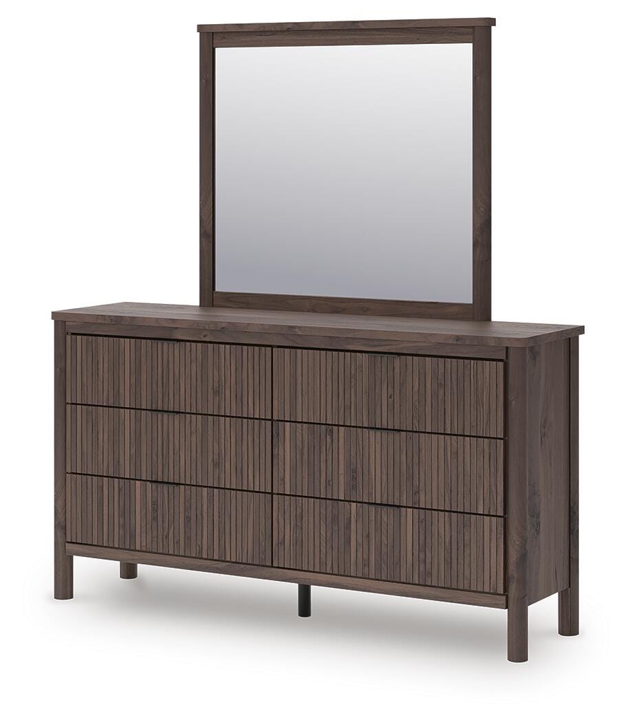 Pamytta Full Upholstered Platform Bed, Dresser and Mirror Signature Design by Ashley® Bedroom