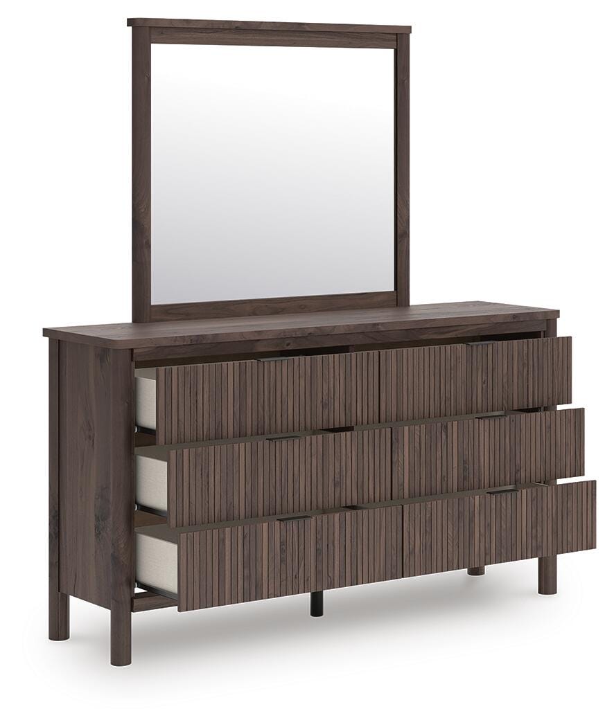 Pamytta Full Upholstered Platform Bed, Dresser and Mirror Signature Design by Ashley® Bedroom