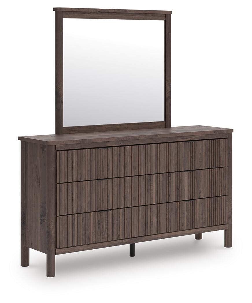 Pamytta Full Upholstered Platform Bed, Dresser and Mirror Signature Design by Ashley® Bedroom