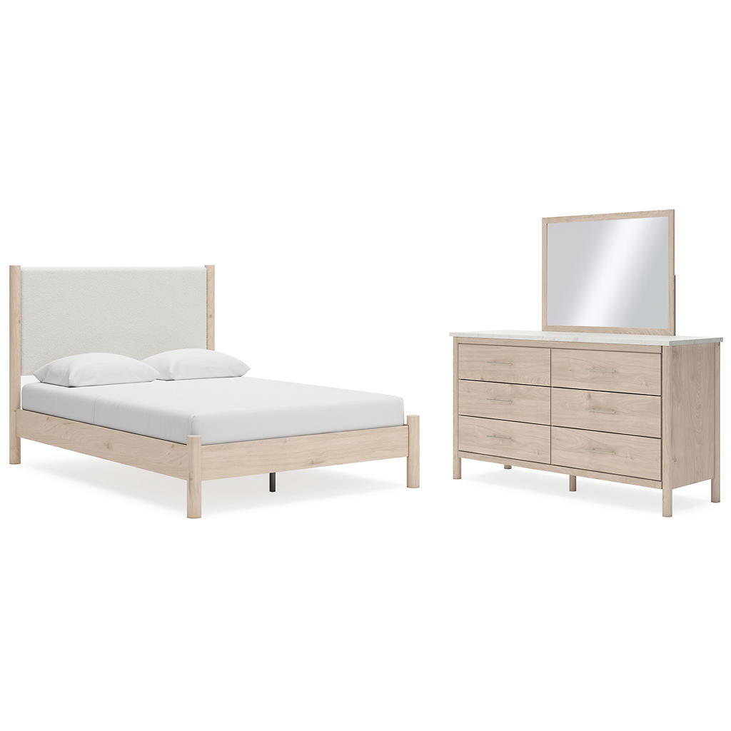 Cadmori Queen Upholstered Panel Bed, Dresser and Mirror Signature Design by Ashley® Uncategorized