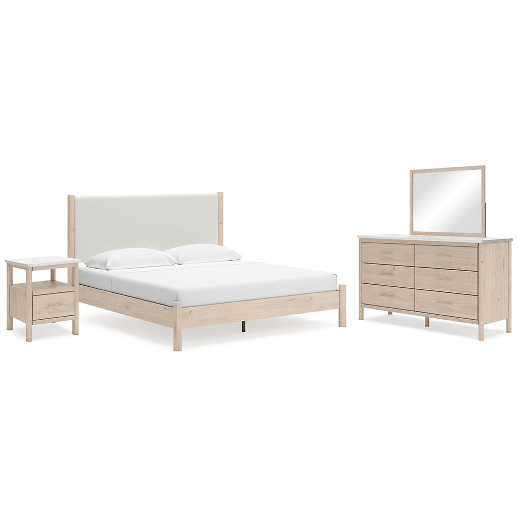 Cadmori King Upholstered Panel Bed, Dresser, Mirror and Nightstand Signature Design by Ashley® Uncategorized