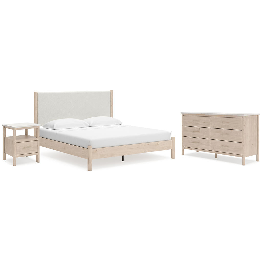 Cadmori King Upholstered Panel Bed, Dresser and Nightstand Signature Design by Ashley® Uncategorized