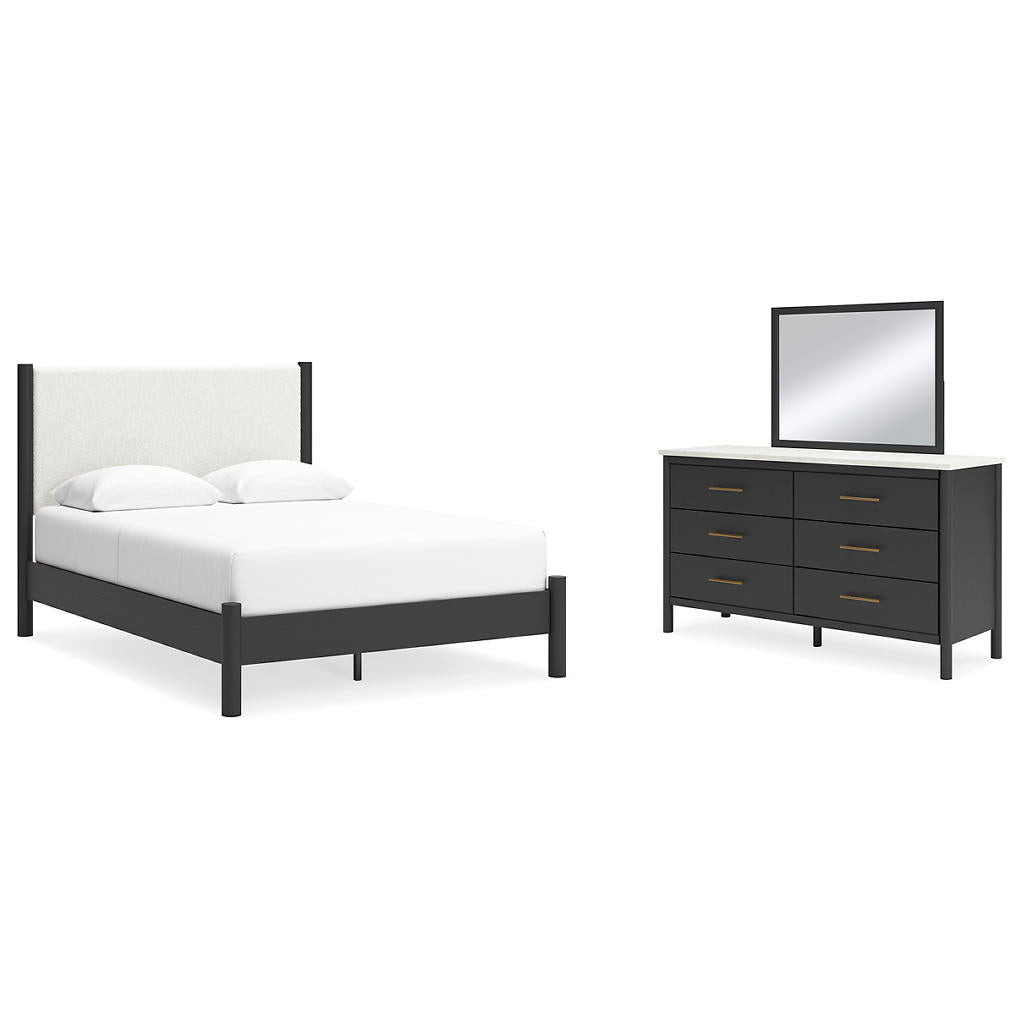 Cadmori Queen Upholstered Panel Bed, Dresser and Mirror Signature Design by Ashley® Uncategorized